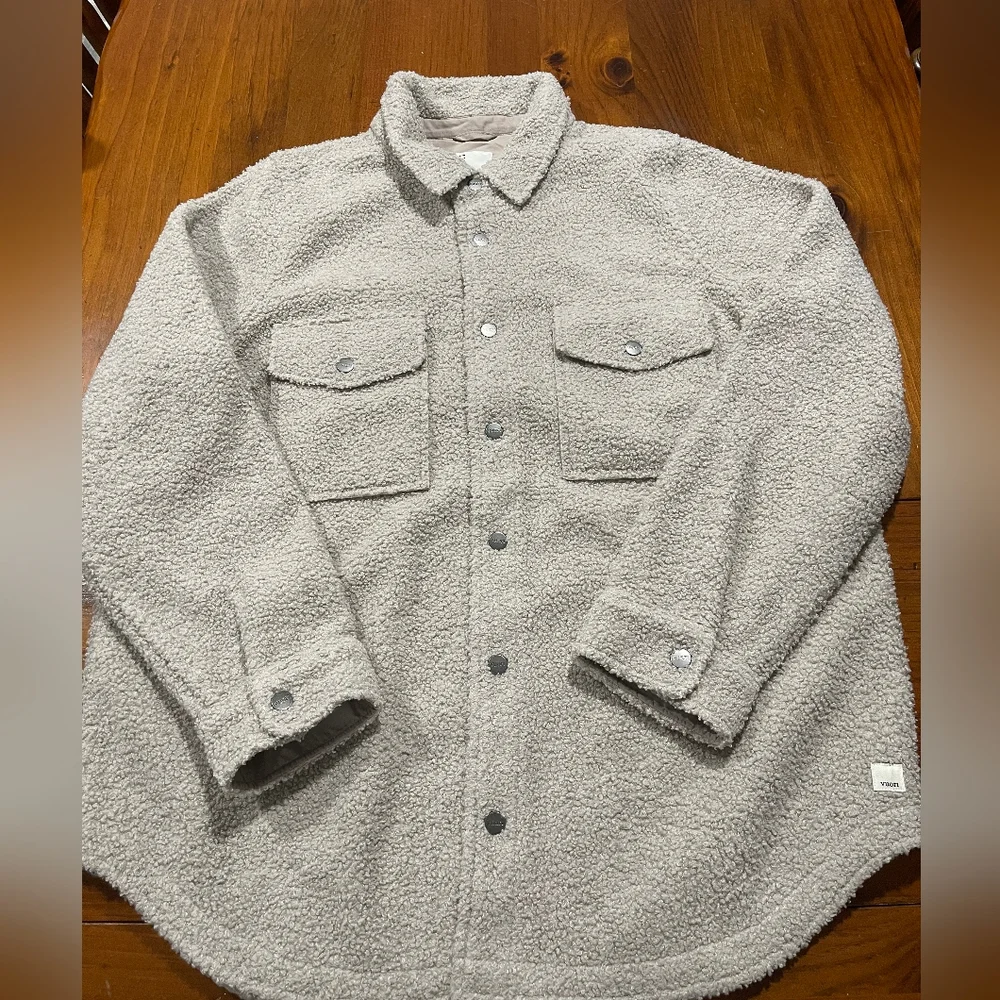 Vuori Womens Dark Salt Sycamore Sherpa Snap Button Pocket Shirt Jacket Size XL‎ - Picture 2 of 4